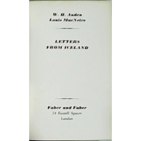Letters from Iceland.