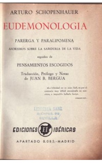 Eudemonologia. Parerga y paralipomena.