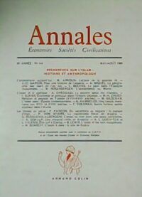 Annales: Économies. Sociétés. Civilisations. 35e année. Nos. 3-4. Mai-Août 1980.